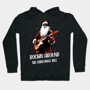 Christmas Guitar Gift Santa Claus Guitarist Funny Guitar Hoodie